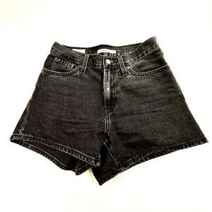 Levi's 80s Mom Shorts Black Denim High Rise 100% Cotton Women's Size 24